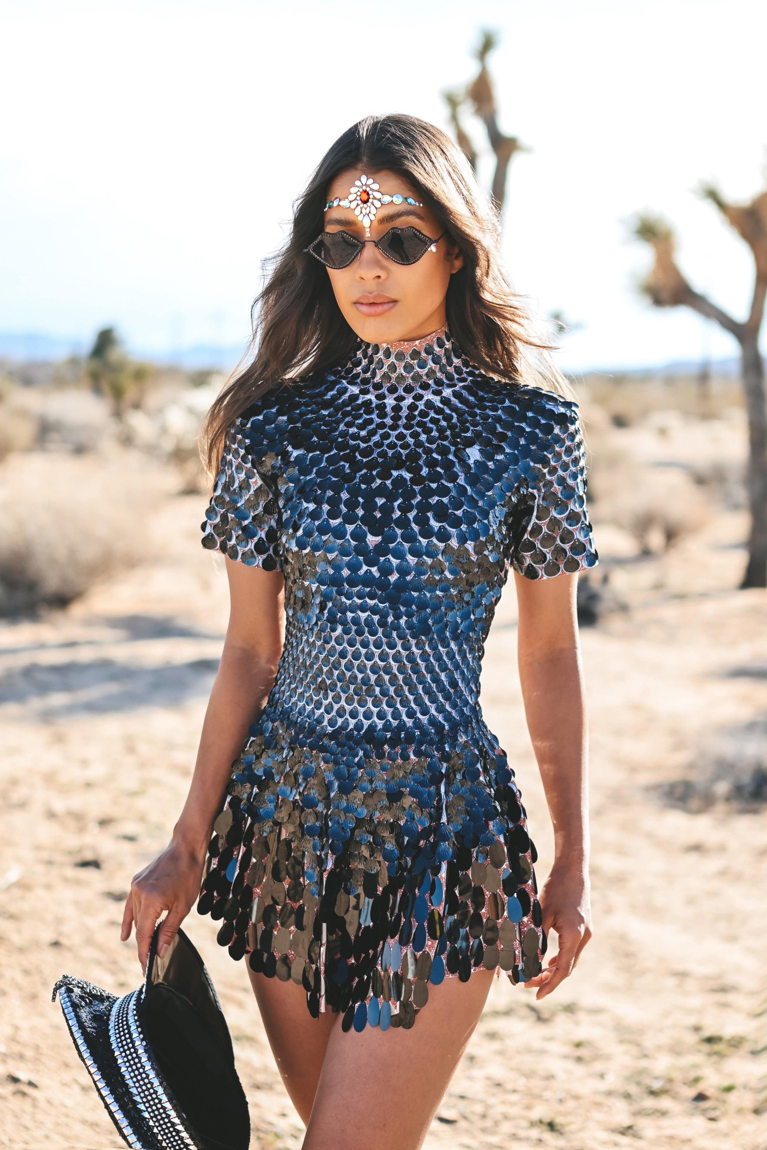 Melanie metallic party dress svart - Image 7