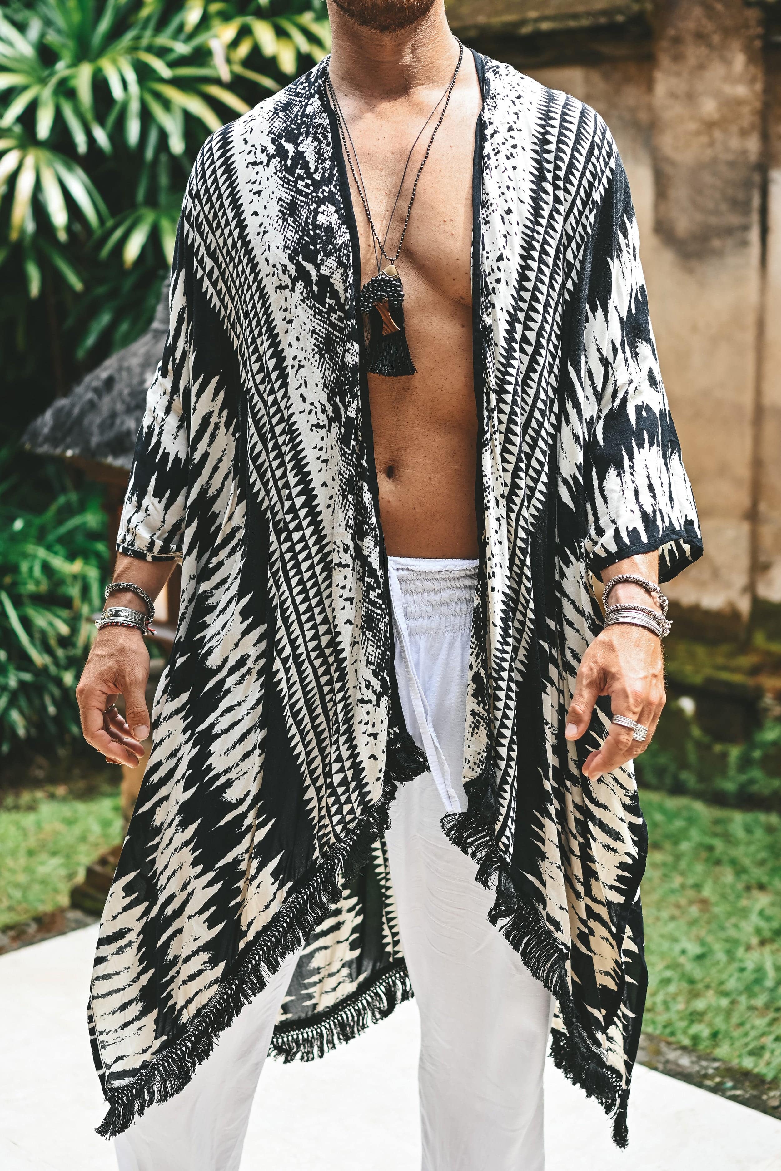 The Amondari Fringe Kimono Black - Image 6