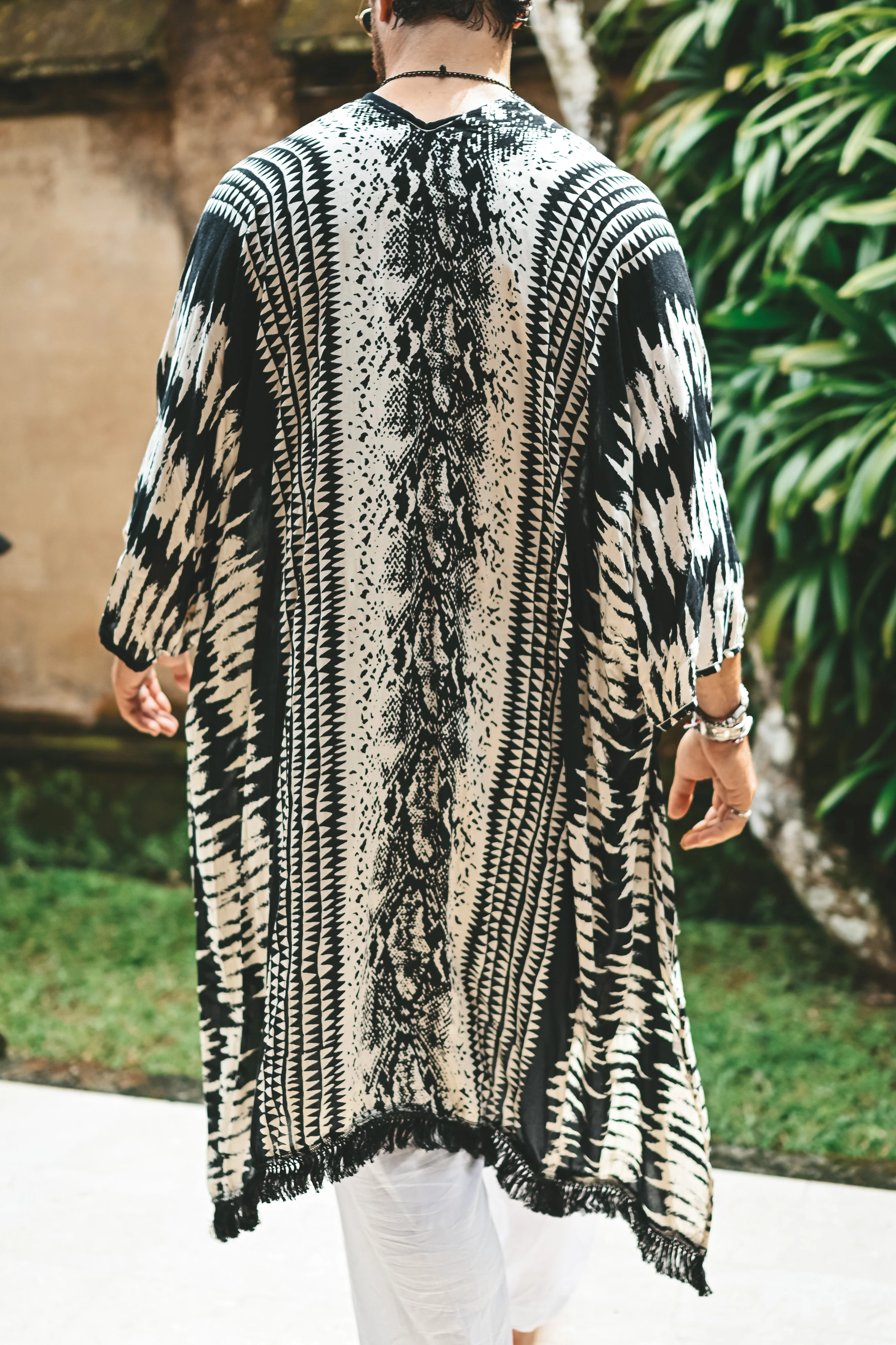 The Amondari Fringe Kimono Black - Image 7